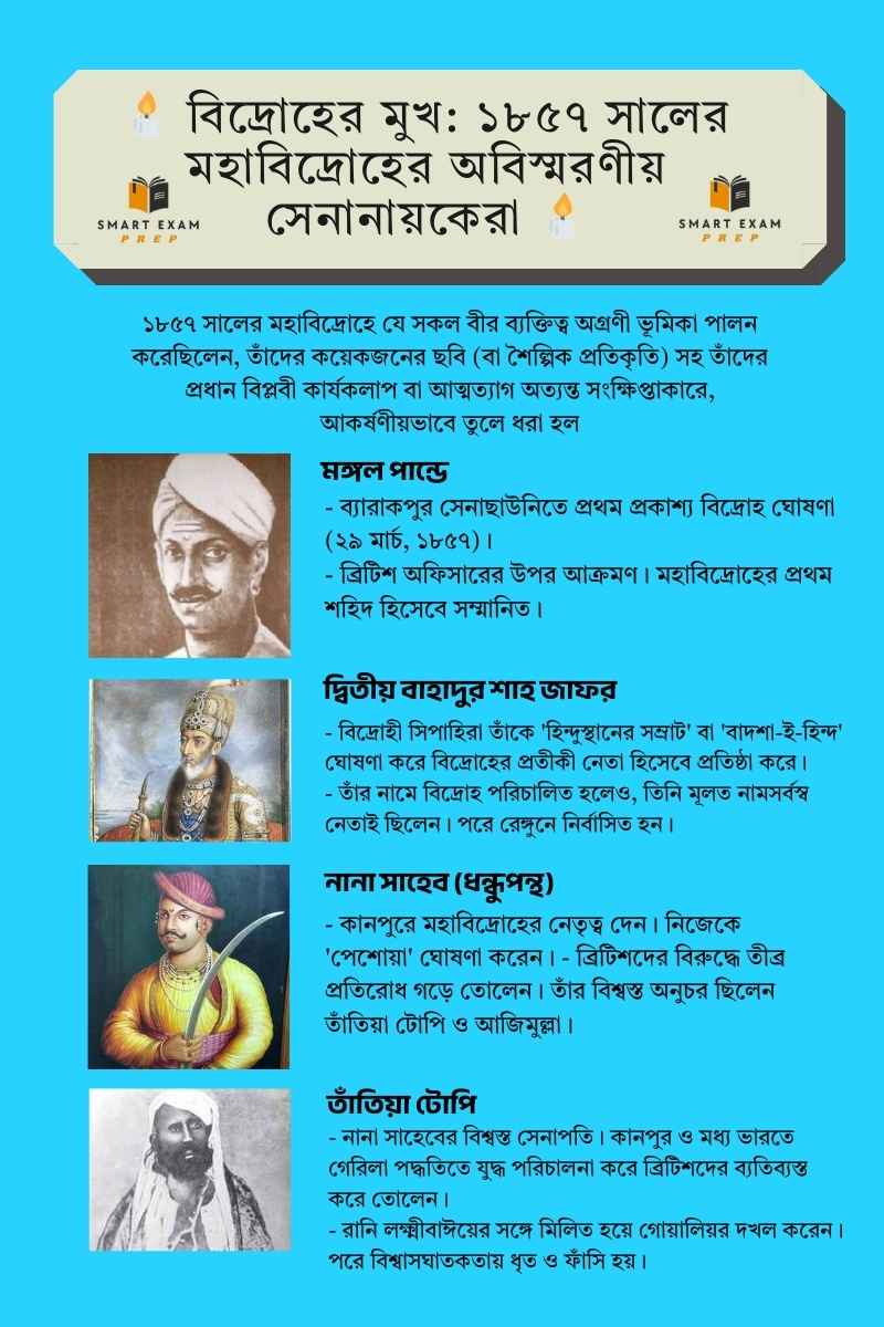 Madhyamik History Chapter 4 Notes in Bengali: ১৮৫৭ সালের মহাবিদ্রোহের অবিস্মরণীয় সেনানায়কেরা Madhyamik History Chapter 4 Notes in Bengali: ১৮৫৭ সালের মহাবিদ্রোহের অবিস্মরণীয় সেনানায়কেরা